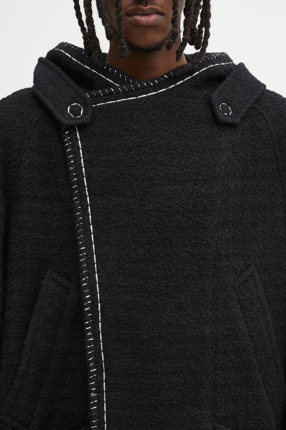 Kabát s příměsí vlny Ader Error COAT černá BO01FWCT0104BK