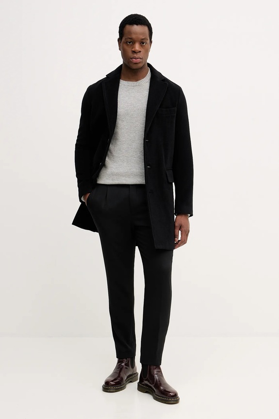 Пальто з додаванням вовни Trussardi 8022M000005N чорний AW25