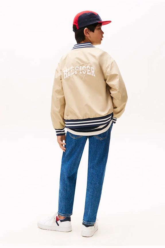 Tommy Hilfiger kurtka bomber dwustronna dziecięca beżowy KB0KB09740.9BYA