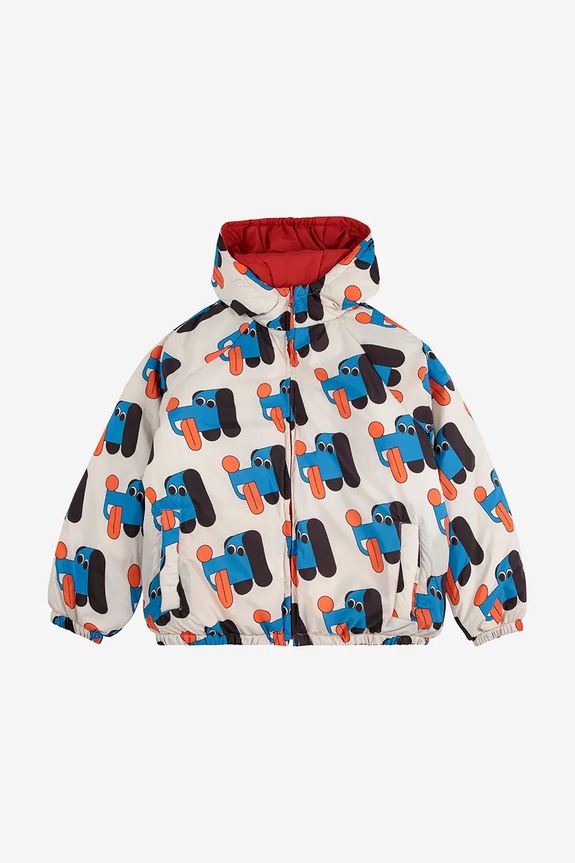 Bobo Choses kurtka dwustronna dziecięca Doggy Mate 225AC118 beżowy AW25