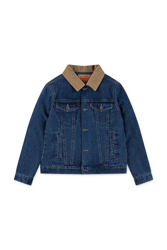 Дитяча джинсова куртка Levi's QUILTED LINED TRUCKER джинс блакитний 9EN826
