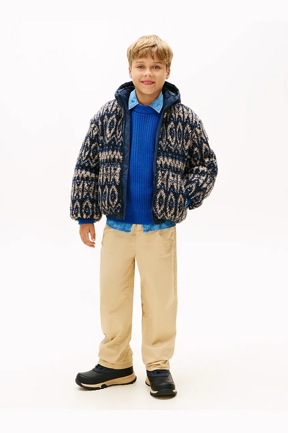 Παιδικό μπουφάν Tommy Hilfiger KB0KB09882.9BYA μαύρο