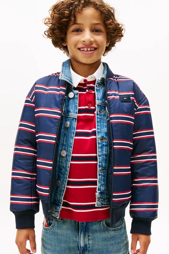 Detská bunda Tommy Hilfiger tmavomodrá KB0KB09957.128.176.9BYA