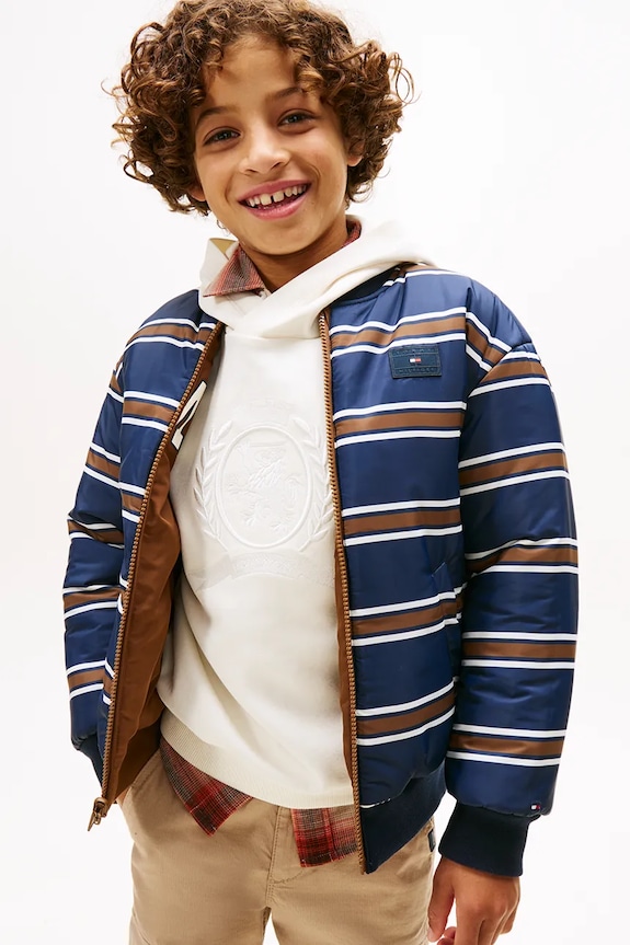 Detská bunda Tommy Hilfiger hnedá KB0KB09957.128.176.9BYA