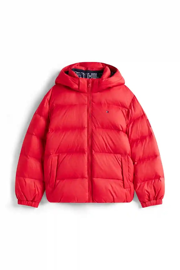 Tommy Hilfiger kurtka puchowa dziecięca KB0KB10091.98.122.9BYA czerwony AW25