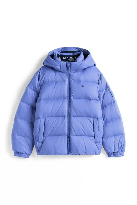 Tommy Hilfiger kurtka puchowa dziecięca KB0KB10091.98.122.9BYA niebieski AW25