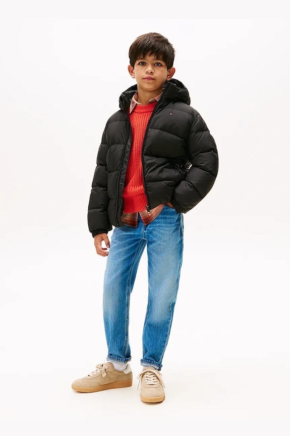 Detská páperová bunda Tommy Hilfiger čierna KB0KB10091.98.122.9BYA