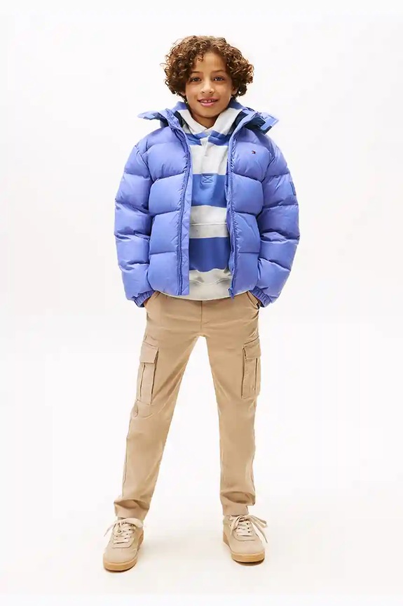 Tommy Hilfiger kurtka puchowa dziecięca KB0KB10091.128.176.9BYA niebieski