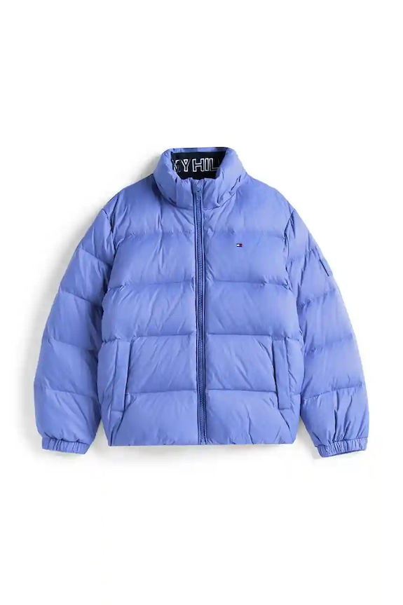 Chłopiec Tommy Hilfiger kurtka puchowa dziecięca KB0KB10091.128.176.9BYA niebieski