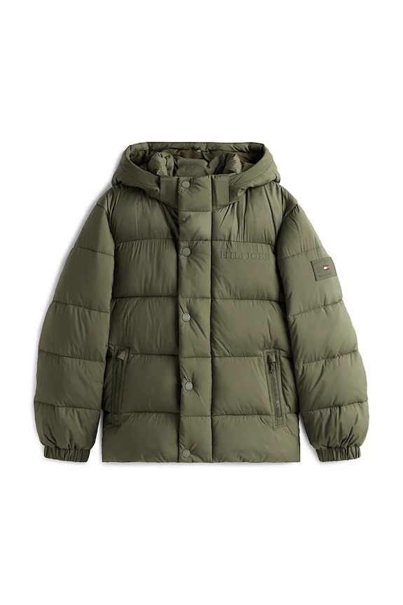 Παιδικό μπουφάν Tommy Hilfiger KB0KB10093.128.176.9BYA πράσινο AW25