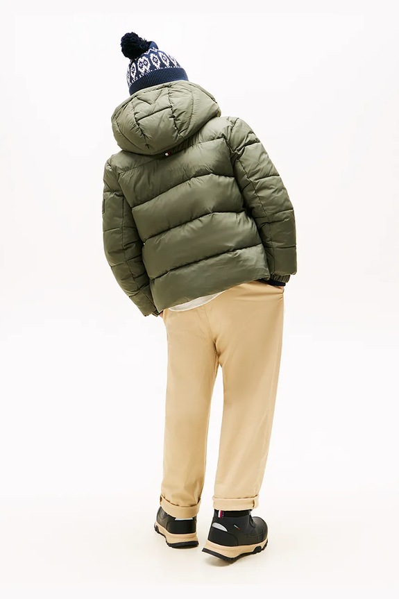 Παιδικό μπουφάν Tommy Hilfiger KB0KB10093.128.176.9BYA πράσινο