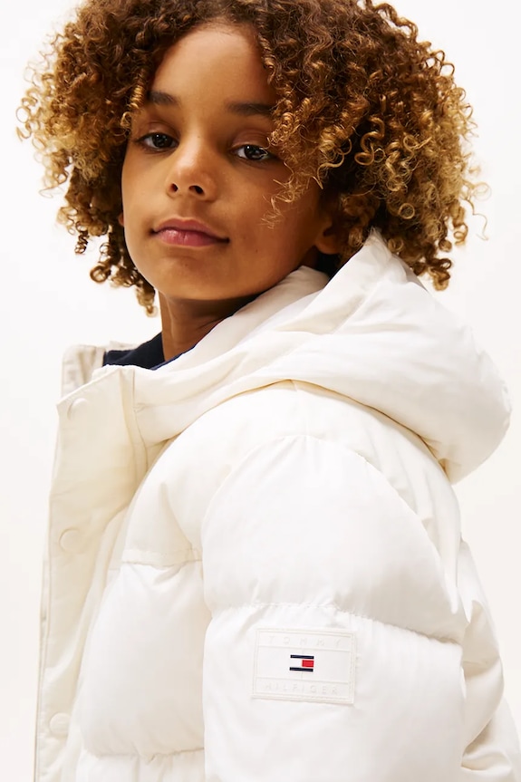 Παιδικό μπουφάν Tommy Hilfiger μπεζ KB0KB10114.9BYA