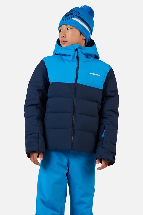 Detská lyžiarska bunda Rossignol SIZ QUILTED zateplené tmavomodrá RLOYJ02
