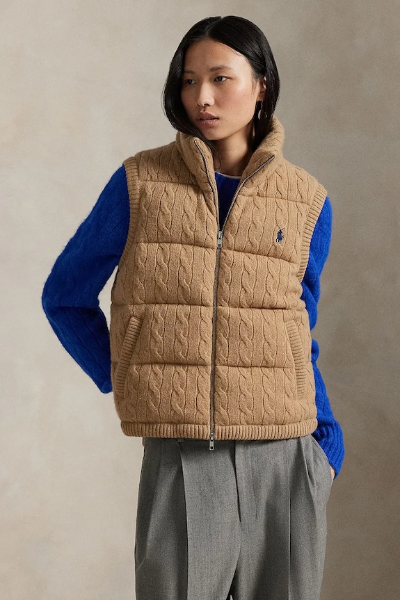 Polo Ralph Lauren bezrękawnik wełna beżowy 211966120