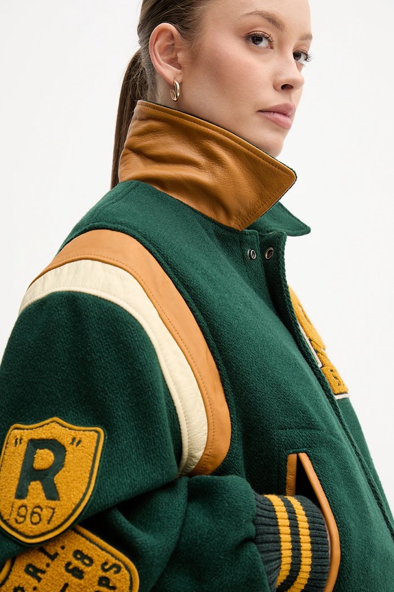 Bunda s prímesou vlny Polo Ralph Lauren zelená 211971014