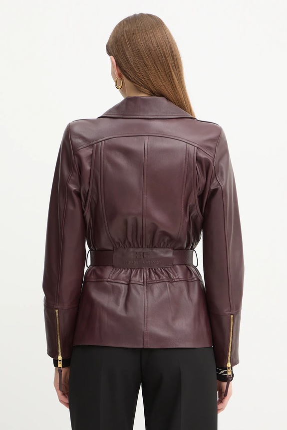 Ρούχα Δερμάτινo jacket Elisabetta Franchi GD50Z56E2 μπορντό