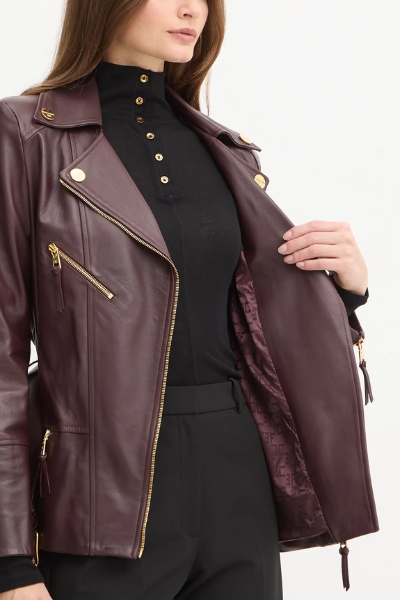 Δερμάτινo jacket Elisabetta Franchi GD50Z56E2
