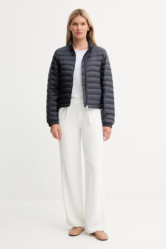 Páperová bunda Calvin Klein LV044C513G tmavomodrá SS26