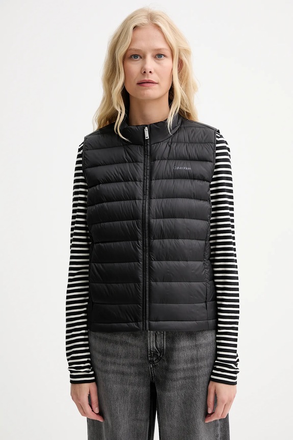 Calvin Klein vestă de puf necaptusit negru LV044C529G