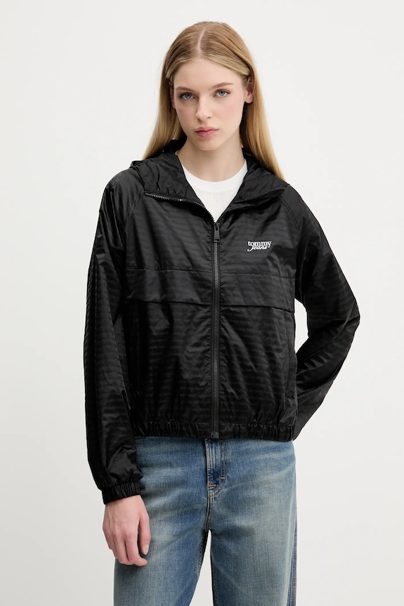 Bunda Tommy Jeans oversize čierna DW0DW20952