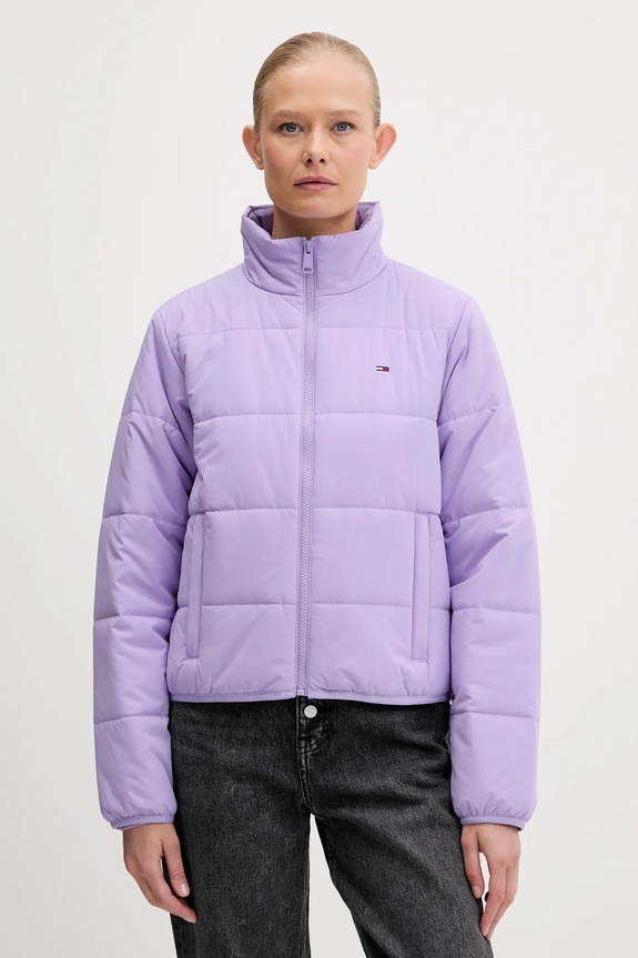 Tommy Jeans rövid kabát szigetelt lila DW0DW20958