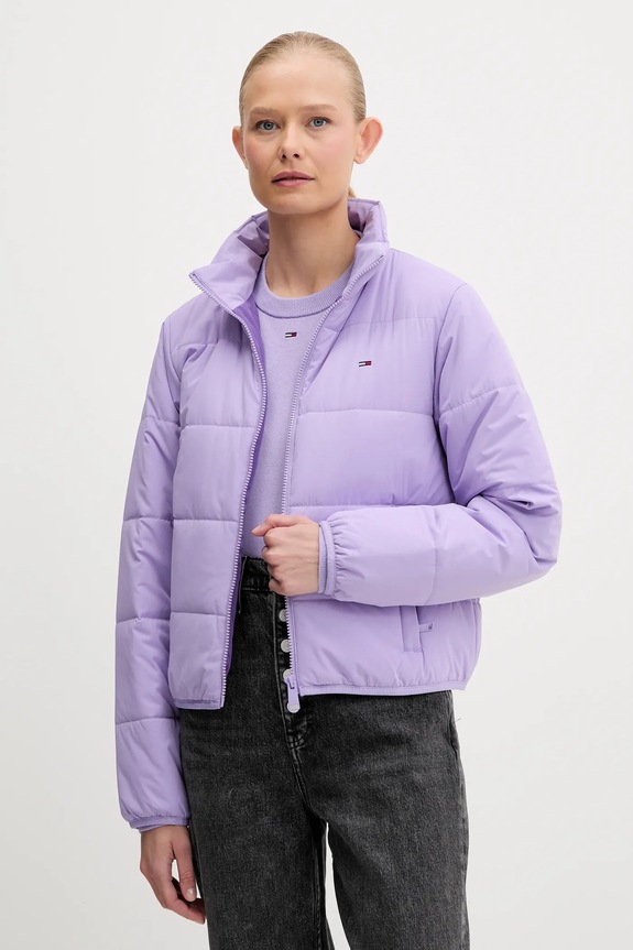 Tommy Jeans rövid kabát lila DW0DW20958