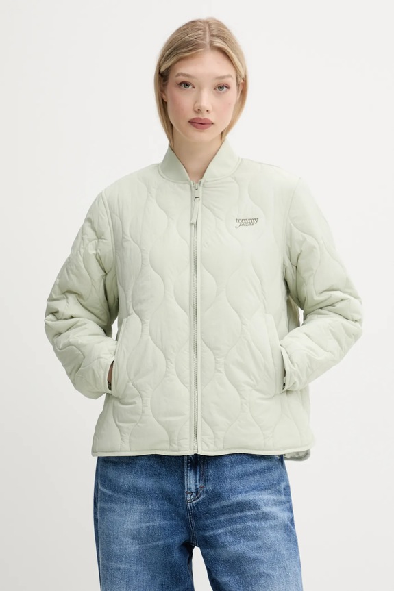 Tommy Jeans geacă cu captuseala verde DW0DW20962