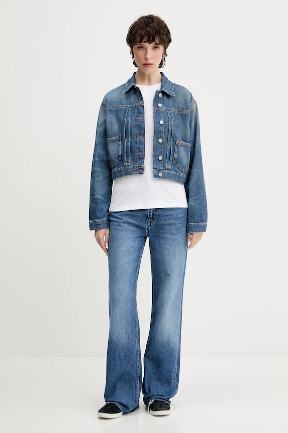 Rifľová bunda Tommy Jeans DW0DW21061 modrá AW25
