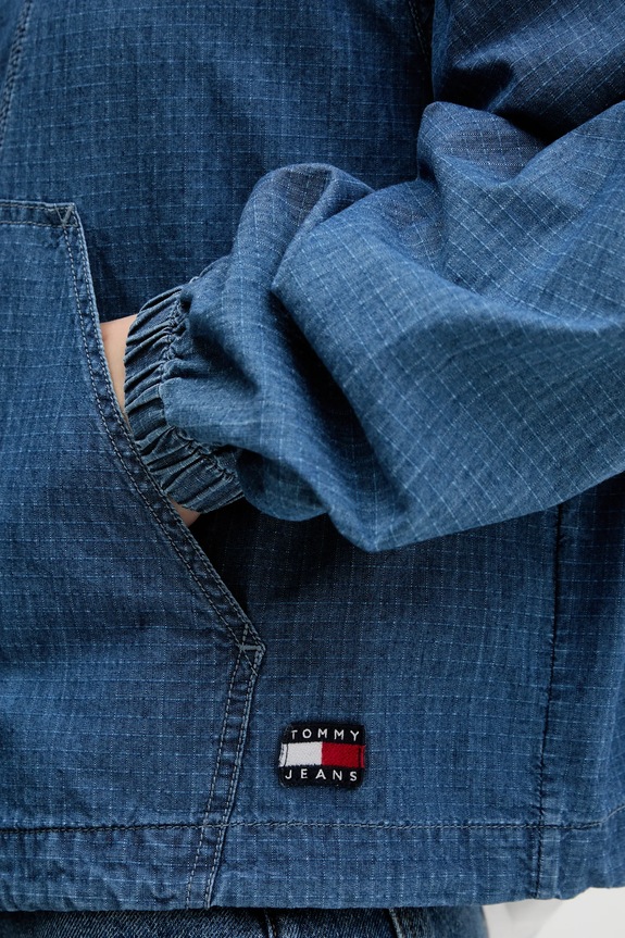 Tommy Jeans jachetă de bumbac DW0DW21064 bleumarin
