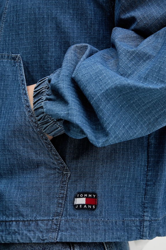 Tommy Jeans jachetă de bumbac DW0DW21064 bleumarin