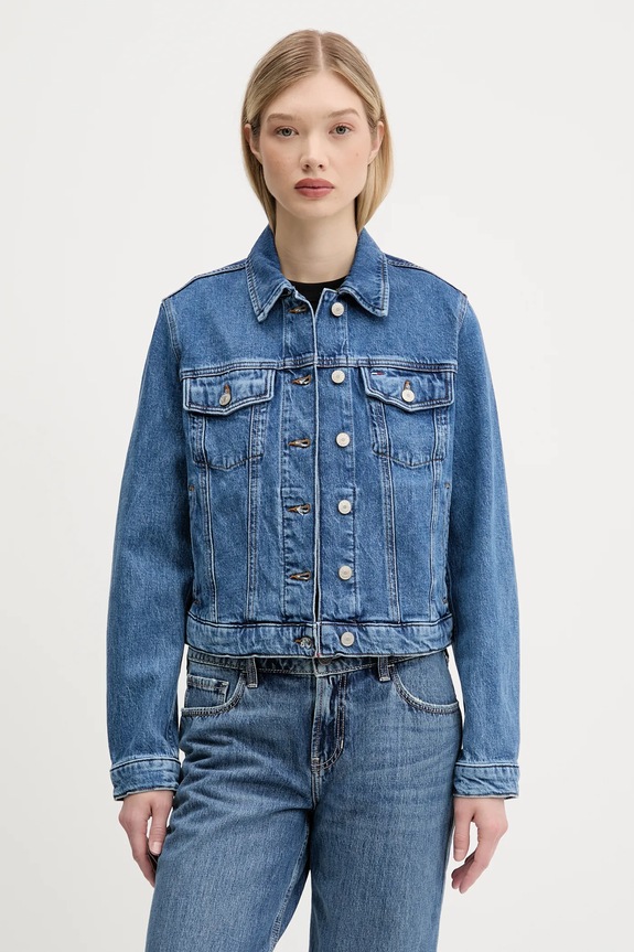 Tommy Jeans geacă jeans necaptusit albastru DW0DW21414