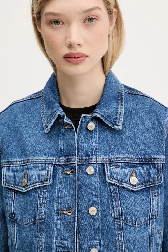 Tommy Jeans geacă jeans albastru DW0DW21414