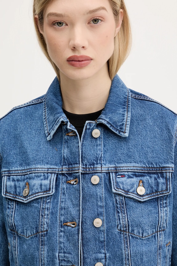 Tommy Jeans geacă jeans albastru DW0DW21414