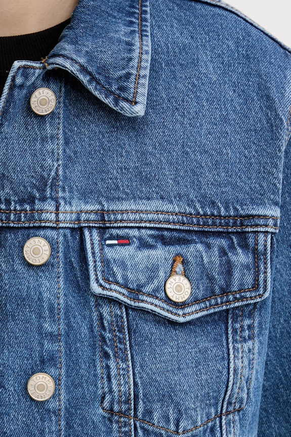 Tommy Jeans geacă jeans DW0DW21414 albastru