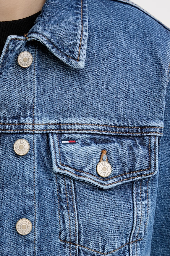 Tommy Jeans geacă jeans DW0DW21414 albastru
