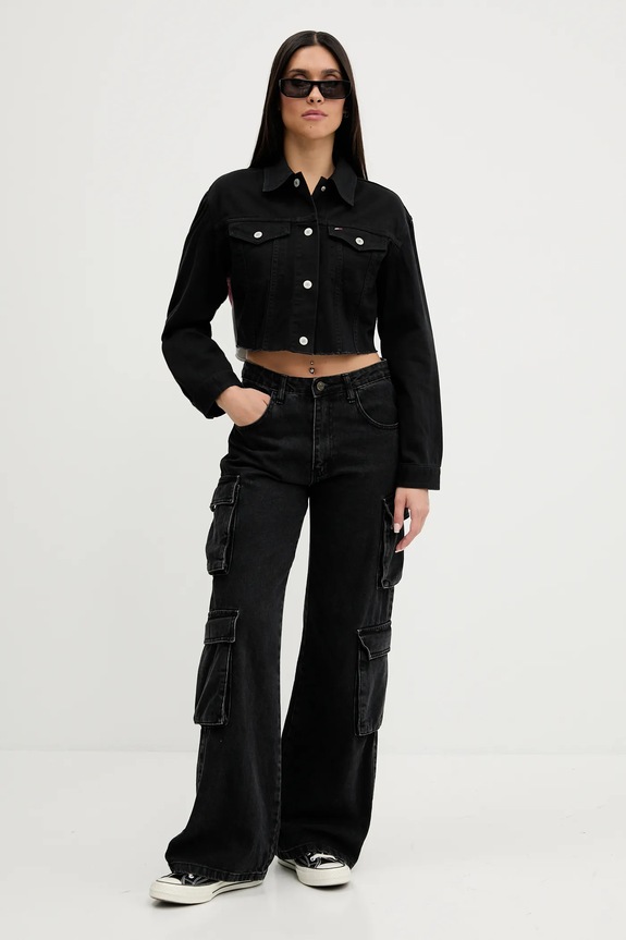 Tommy Jeans kurtka jeansowa DW0DW21431 czarny AW25