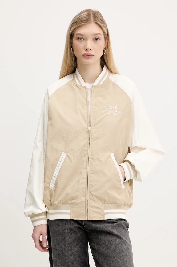 Tommy Jeans kurtka bomber nieocieplane beżowy DW0DW21432