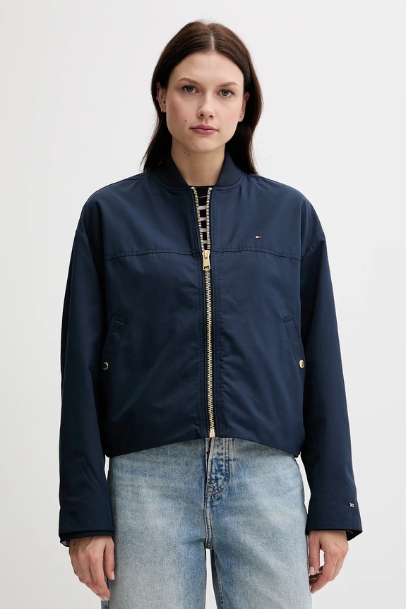 Tommy Hilfiger geacă bomber cu captuseala bleumarin WW0WW45619
