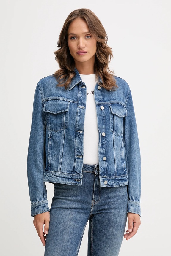 Tommy Hilfiger kurtka jeansowa bez kaptura niebieski WW0WW46485