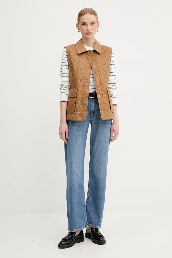 Tommy Hilfiger vestă WW0WW45638 maro AW25