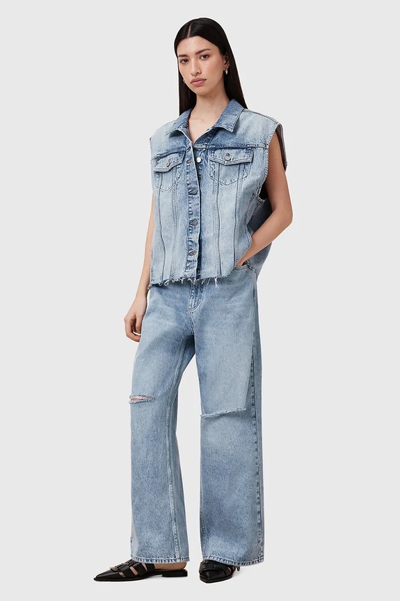 Džínová vesta AllSaints LAURA W055OC