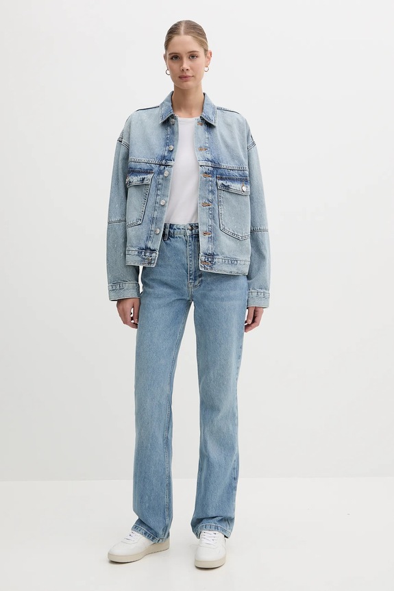 Calvin Klein Jeans kurtka jeansowa LV047C730G niebieski AW25