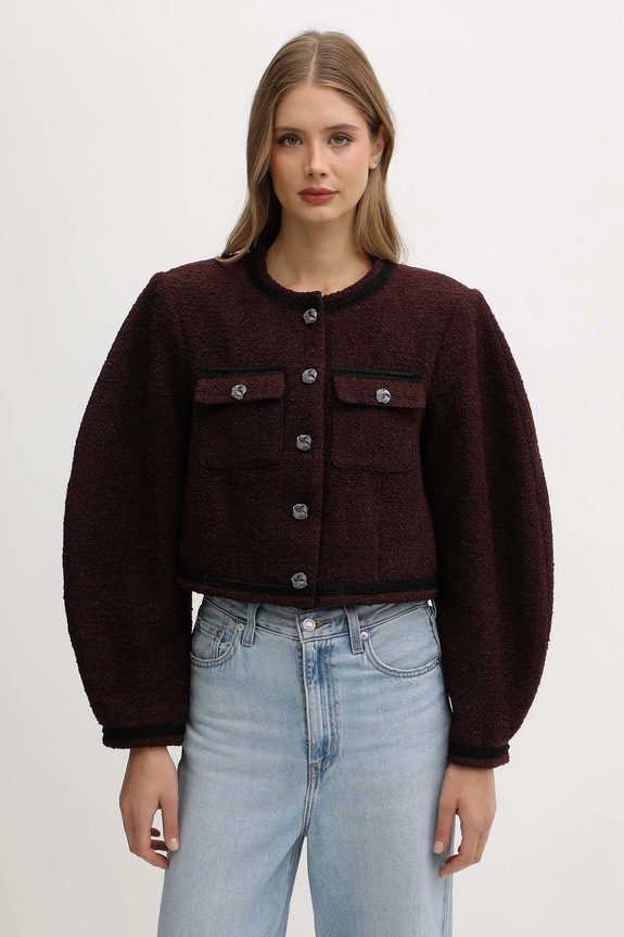 Suknjič z dodatkom volne Gestuz S podlogo bordo 10910608