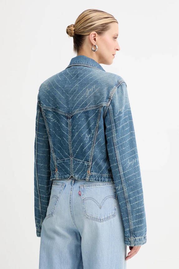 Odzież BOSS Orange kurtka jeansowa C_DNM ZP TRCK JACKET 50542426 niebieski