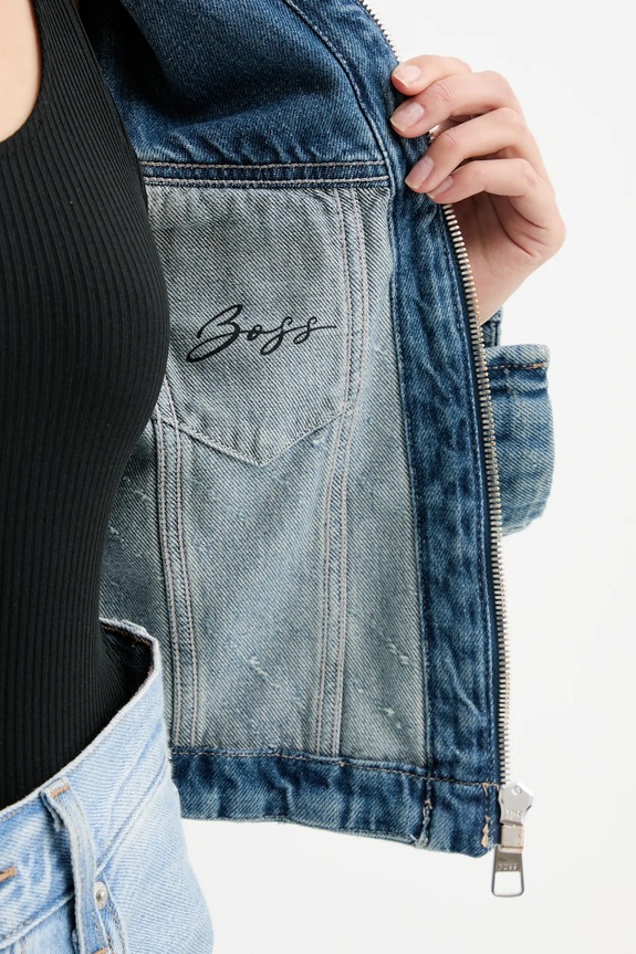 BOSS Orange kurtka jeansowa C_DNM ZP TRCK JACKET 50542426