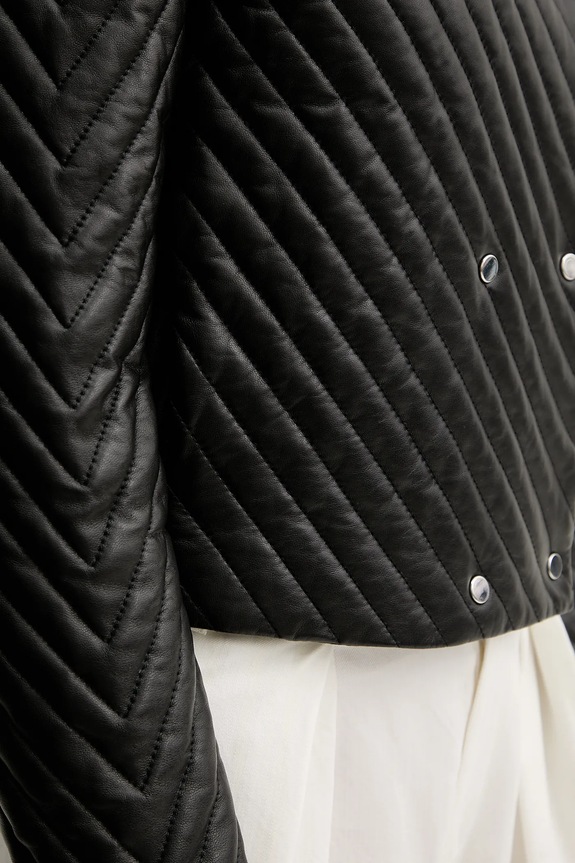 Usnjena jakna BOSS Sandru 50541919 črna