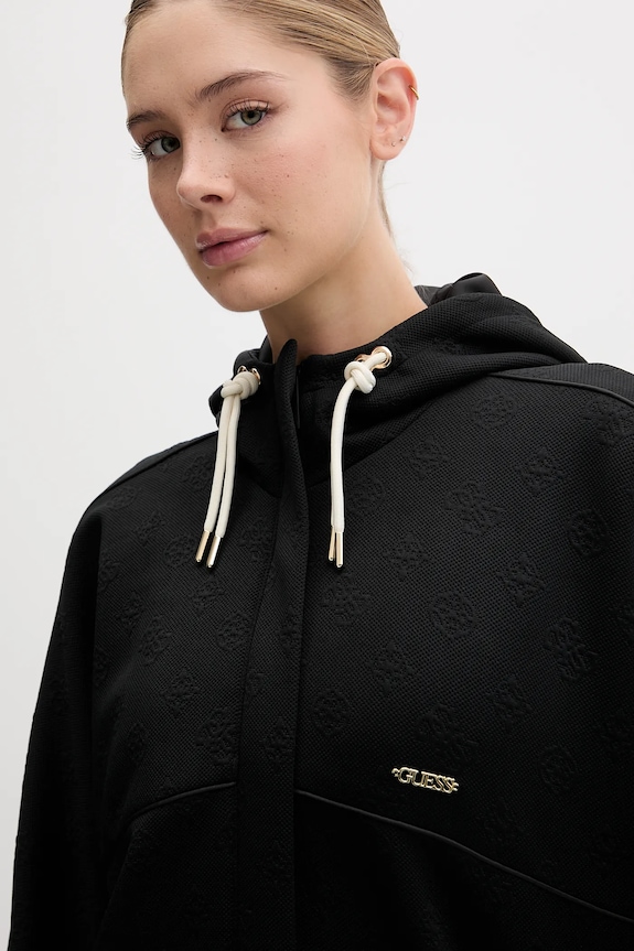 Guess geacă PEONY negru V5YQ05.KBSL2