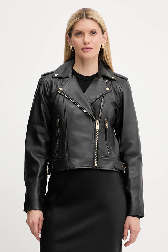 Кожаная куртка MICHAEL Michael Kors с подкладкой чёрный MT520IE8RK