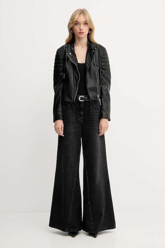 Δερμάτινο μπουφάν Guess JEANNINE W5YL19.WHDS0 μαύρο AW25