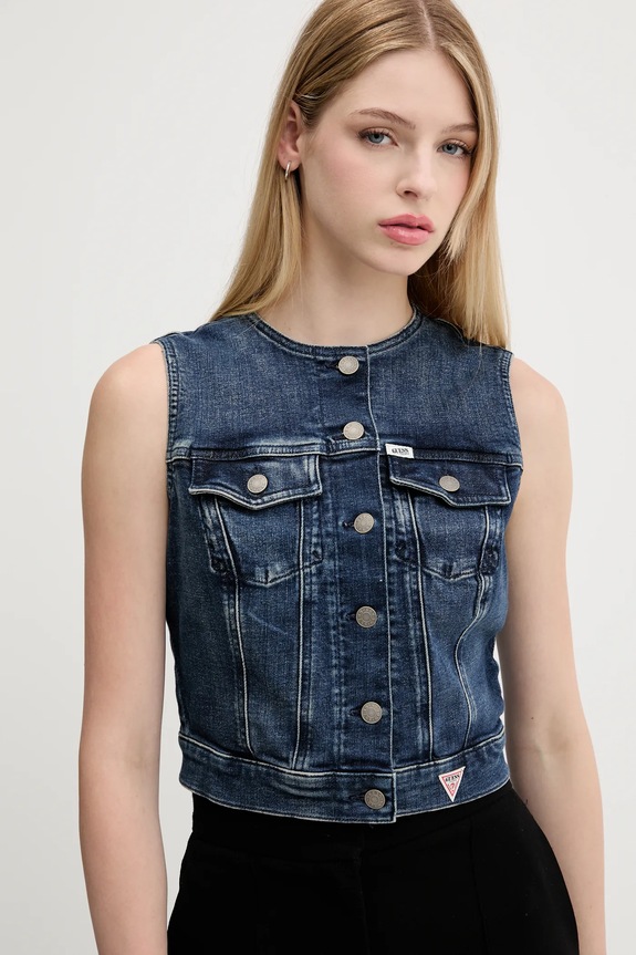 Rifľová vesta Guess Originals modrá W5YN71.D4H1D